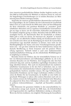 Bild der Seite - 33 - in Die Corona-Pandemie - Ethische, gesellschaftliche und theologische Reflexionen einer Krise
