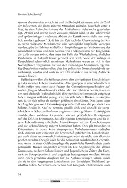 Bild der Seite - 34 - in Die Corona-Pandemie - Ethische, gesellschaftliche und theologische Reflexionen einer Krise