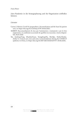 Image of the Page - 68 - in Die Corona-Pandemie - Ethische, gesellschaftliche und theologische Reflexionen einer Krise