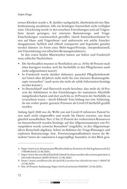 Bild der Seite - 72 - in Die Corona-Pandemie - Ethische, gesellschaftliche und theologische Reflexionen einer Krise