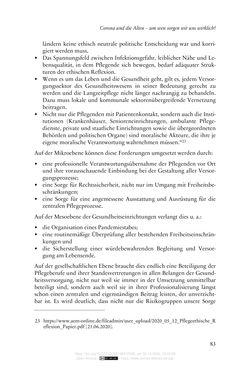 Bild der Seite - 83 - in Die Corona-Pandemie - Ethische, gesellschaftliche und theologische Reflexionen einer Krise
