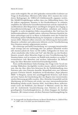 Bild der Seite - 98 - in Die Corona-Pandemie - Ethische, gesellschaftliche und theologische Reflexionen einer Krise