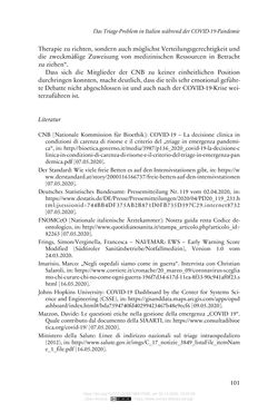Bild der Seite - 101 - in Die Corona-Pandemie - Ethische, gesellschaftliche und theologische Reflexionen einer Krise