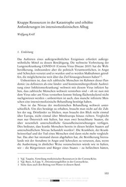 Bild der Seite - 103 - in Die Corona-Pandemie - Ethische, gesellschaftliche und theologische Reflexionen einer Krise
