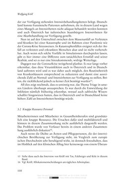 Bild der Seite - 110 - in Die Corona-Pandemie - Ethische, gesellschaftliche und theologische Reflexionen einer Krise