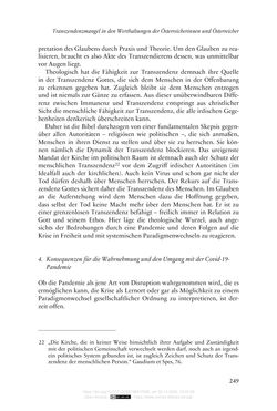 Image of the Page - 249 - in Die Corona-Pandemie - Ethische, gesellschaftliche und theologische Reflexionen einer Krise