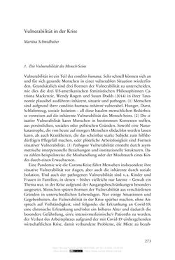 Image of the Page - 273 - in Die Corona-Pandemie - Ethische, gesellschaftliche und theologische Reflexionen einer Krise