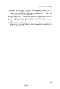 Image of the Page - 281 - in Die Corona-Pandemie - Ethische, gesellschaftliche und theologische Reflexionen einer Krise