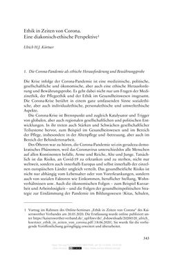 Image of the Page - 343 - in Die Corona-Pandemie - Ethische, gesellschaftliche und theologische Reflexionen einer Krise