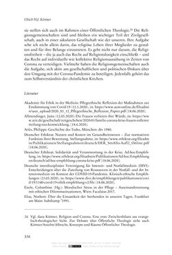 Bild der Seite - 356 - in Die Corona-Pandemie - Ethische, gesellschaftliche und theologische Reflexionen einer Krise