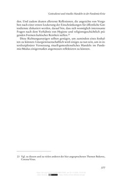 Image of the Page - 377 - in Die Corona-Pandemie - Ethische, gesellschaftliche und theologische Reflexionen einer Krise
