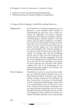 Image of the Page - 408 - in Die Corona-Pandemie - Ethische, gesellschaftliche und theologische Reflexionen einer Krise