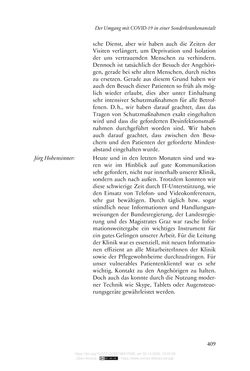 Image of the Page - 409 - in Die Corona-Pandemie - Ethische, gesellschaftliche und theologische Reflexionen einer Krise