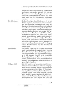 Image of the Page - 411 - in Die Corona-Pandemie - Ethische, gesellschaftliche und theologische Reflexionen einer Krise