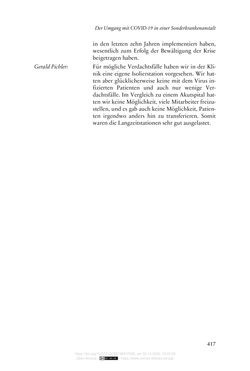 Image of the Page - 417 - in Die Corona-Pandemie - Ethische, gesellschaftliche und theologische Reflexionen einer Krise