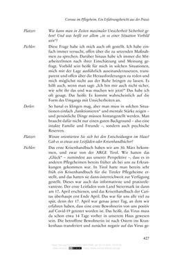 Image of the Page - 427 - in Die Corona-Pandemie - Ethische, gesellschaftliche und theologische Reflexionen einer Krise