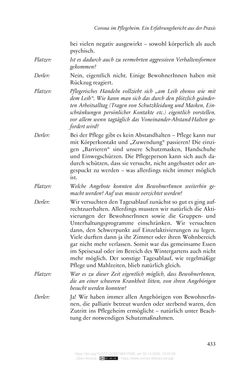 Image of the Page - 433 - in Die Corona-Pandemie - Ethische, gesellschaftliche und theologische Reflexionen einer Krise