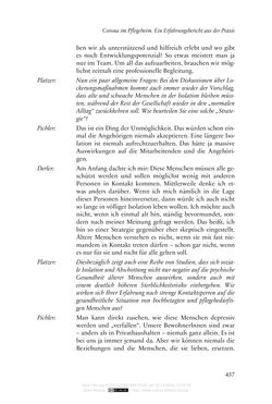 Image of the Page - 437 - in Die Corona-Pandemie - Ethische, gesellschaftliche und theologische Reflexionen einer Krise