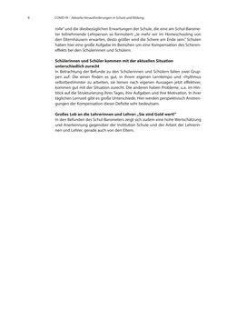 Bild der Seite - 8 - in COVID-19 und aktuelle Herausforderungen in Schule und Bildung - Erste Befunde des Schul-Barometers in Deutschland, Österreich und der Schweiz
