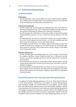 Bild der Seite - 36 - in COVID-19 und aktuelle Herausforderungen in Schule und Bildung - Erste Befunde des Schul-Barometers in Deutschland, Österreich und der Schweiz