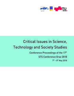 Bild der Seite - (000001) - in Critical Issues in Science, Technology and Society Studies - Conference Proceedings of the 17th STS Conference Graz 2018