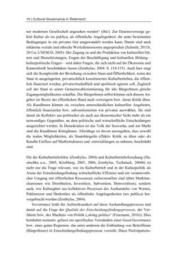 Image of the Page - 14 - in Cultural Governance in Österreich - Eine interpretative Policy-Analyse zu kulturpolitischen Entscheidungsprozessen in Linz und Graz