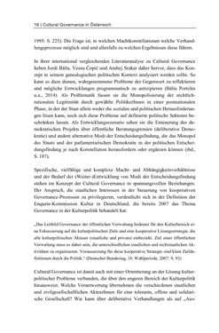 Image of the Page - 16 - in Cultural Governance in Österreich - Eine interpretative Policy-Analyse zu kulturpolitischen Entscheidungsprozessen in Linz und Graz