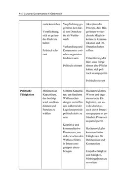 Image of the Page - 44 - in Cultural Governance in Österreich - Eine interpretative Policy-Analyse zu kulturpolitischen Entscheidungsprozessen in Linz und Graz