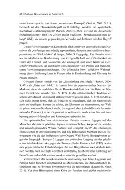 Bild der Seite - 46 - in Cultural Governance in Österreich - Eine interpretative Policy-Analyse zu kulturpolitischen Entscheidungsprozessen in Linz und Graz