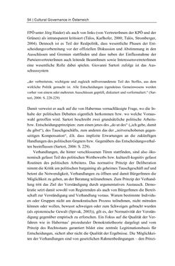 Image of the Page - 54 - in Cultural Governance in Österreich - Eine interpretative Policy-Analyse zu kulturpolitischen Entscheidungsprozessen in Linz und Graz