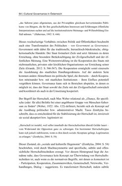 Image of the Page - 64 - in Cultural Governance in Österreich - Eine interpretative Policy-Analyse zu kulturpolitischen Entscheidungsprozessen in Linz und Graz