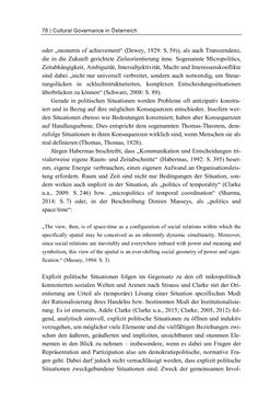 Image of the Page - 78 - in Cultural Governance in Österreich - Eine interpretative Policy-Analyse zu kulturpolitischen Entscheidungsprozessen in Linz und Graz