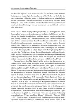 Bild der Seite - 80 - in Cultural Governance in Österreich - Eine interpretative Policy-Analyse zu kulturpolitischen Entscheidungsprozessen in Linz und Graz