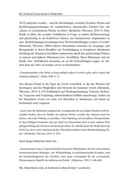 Bild der Seite - 82 - in Cultural Governance in Österreich - Eine interpretative Policy-Analyse zu kulturpolitischen Entscheidungsprozessen in Linz und Graz