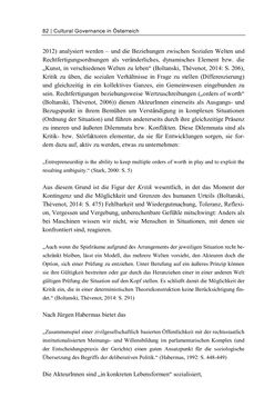 Image of the Page - 82 - in Cultural Governance in Österreich - Eine interpretative Policy-Analyse zu kulturpolitischen Entscheidungsprozessen in Linz und Graz