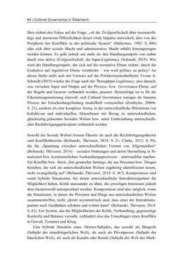 Bild der Seite - 84 - in Cultural Governance in Österreich - Eine interpretative Policy-Analyse zu kulturpolitischen Entscheidungsprozessen in Linz und Graz