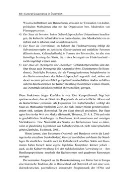 Image of the Page - 88 - in Cultural Governance in Österreich - Eine interpretative Policy-Analyse zu kulturpolitischen Entscheidungsprozessen in Linz und Graz