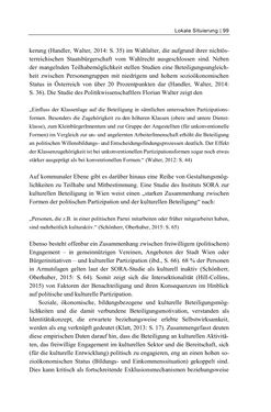 Image of the Page - 99 - in Cultural Governance in Österreich - Eine interpretative Policy-Analyse zu kulturpolitischen Entscheidungsprozessen in Linz und Graz