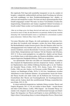 Bild der Seite - 120 - in Cultural Governance in Österreich - Eine interpretative Policy-Analyse zu kulturpolitischen Entscheidungsprozessen in Linz und Graz