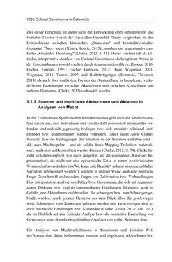 Bild der Seite - 122 - in Cultural Governance in Österreich - Eine interpretative Policy-Analyse zu kulturpolitischen Entscheidungsprozessen in Linz und Graz