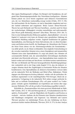 Bild der Seite - 124 - in Cultural Governance in Österreich - Eine interpretative Policy-Analyse zu kulturpolitischen Entscheidungsprozessen in Linz und Graz