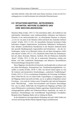 Image of the Page - 140 - in Cultural Governance in Österreich - Eine interpretative Policy-Analyse zu kulturpolitischen Entscheidungsprozessen in Linz und Graz