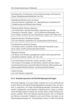Image of the Page - 142 - in Cultural Governance in Österreich - Eine interpretative Policy-Analyse zu kulturpolitischen Entscheidungsprozessen in Linz und Graz