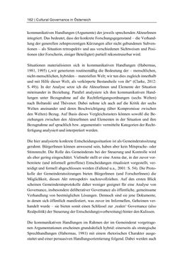 Bild der Seite - 162 - in Cultural Governance in Österreich - Eine interpretative Policy-Analyse zu kulturpolitischen Entscheidungsprozessen in Linz und Graz