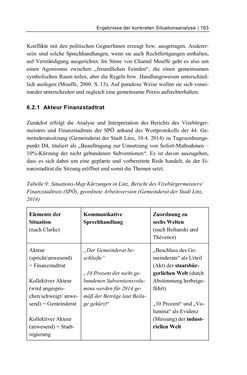 Image of the Page - 163 - in Cultural Governance in Österreich - Eine interpretative Policy-Analyse zu kulturpolitischen Entscheidungsprozessen in Linz und Graz