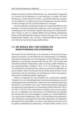 Bild der Seite - 226 - in Cultural Governance in Österreich - Eine interpretative Policy-Analyse zu kulturpolitischen Entscheidungsprozessen in Linz und Graz