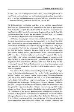 Image of the Page - 229 - in Cultural Governance in Österreich - Eine interpretative Policy-Analyse zu kulturpolitischen Entscheidungsprozessen in Linz und Graz