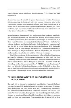Bild der Seite - 231 - in Cultural Governance in Österreich - Eine interpretative Policy-Analyse zu kulturpolitischen Entscheidungsprozessen in Linz und Graz