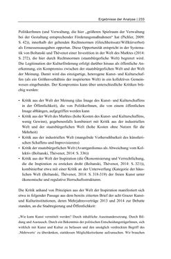 Bild der Seite - 233 - in Cultural Governance in Österreich - Eine interpretative Policy-Analyse zu kulturpolitischen Entscheidungsprozessen in Linz und Graz