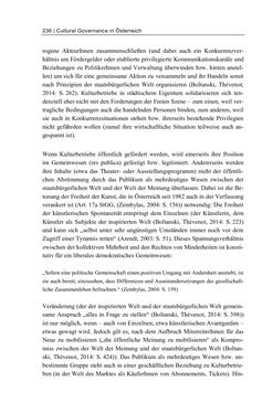 Bild der Seite - 236 - in Cultural Governance in Österreich - Eine interpretative Policy-Analyse zu kulturpolitischen Entscheidungsprozessen in Linz und Graz